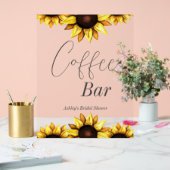Kaffee Bar Sonnenblume Hochzeitsfeier Brautparty Acrylschild (Hochzeit)