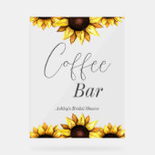 Kaffee Bar Sonnenblume Hochzeitsfeier Brautparty Acrylschild (Vorderseite)