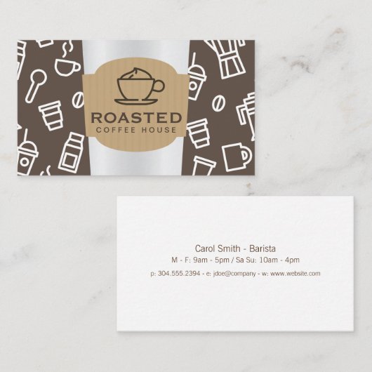 Kaffee Barista Visitenkarte (Vorne/Hinten)