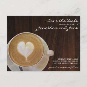 Kaffee Barrista Cafe Latte Wedding Save the Date Ankündigungspostkarte