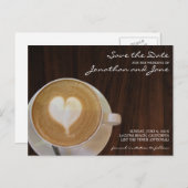Kaffee Barrista Cafe Latte Wedding Save the Date Ankündigungspostkarte (Vorne/Hinten)