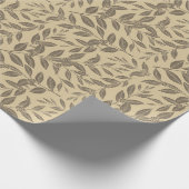 Kaffee Baum Blätter Braun Muster Geschenkpapier (Ecke)