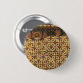 Kaffee Bean Earthy Boho Rustic Button (Vorne & Hinten)
