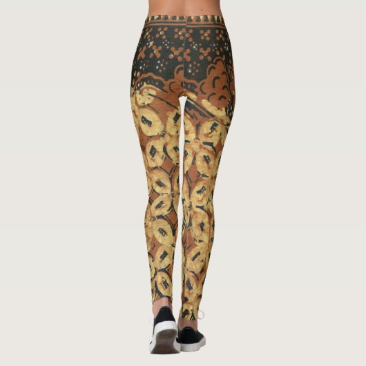 Kaffee Bean Earthy Boho Rustic Leggings (Rückseite)