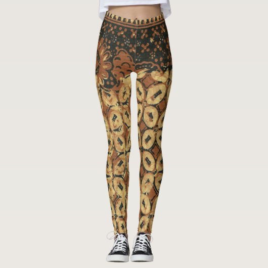 Kaffee Bean Earthy Boho Rustic Leggings (Vorderseite)