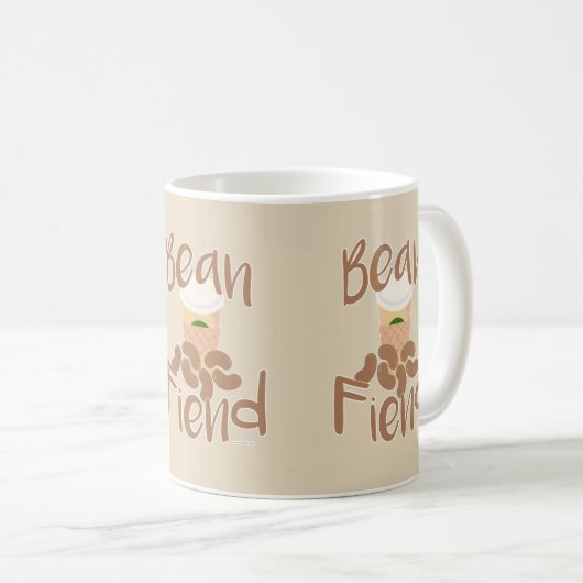 Kaffee Bean Fiend Funny Java Junkie Slogan Kaffeetasse (VorderseiteRechts)