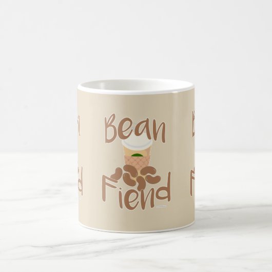 Kaffee Bean Fiend Funny Java Junkie Slogan Kaffeetasse (Mittel)