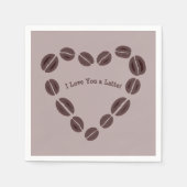 Kaffee Bean Herz I Liebe Sie ein Latte Serviette (Vorderseite)