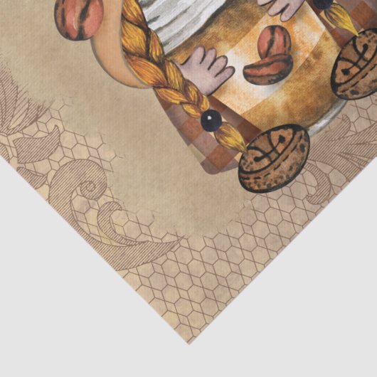 Kaffee Bean Latte Gnomes Decoupage Seidenpapier (Detail)