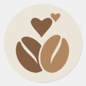 Kaffee Bean Liebe Sticker - Niedliches Café Design (Vorderseite)