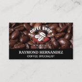 Kaffee Bean Pile | Café-Logo Visitenkarte (Vorderseite)