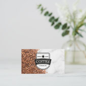 Kaffee Bean Pile | Café Shop Visitenkarte (Stehend Vorderseite)