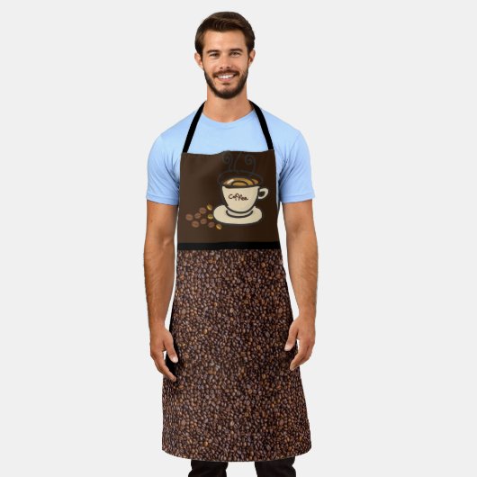 Kaffee Bean Print / Kaffee Lover Print-All-over Schürze (Getragen)