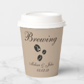 Kaffee Bean Wedding Brautparty Beige Paper Cups Pappbecher (Vorderseite)