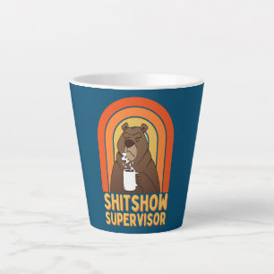 KAFFEE BEAR SHITSHOW SUPERVISOR Funny Boss  Milchtasse