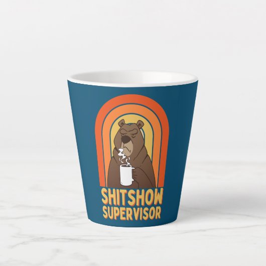 KAFFEE BEAR SHITSHOW SUPERVISOR Funny Boss Milchtasse (Vorderseite)