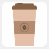 Kaffee-Beeren-Cup Quadratischer Aufkleber (Vorderseite)