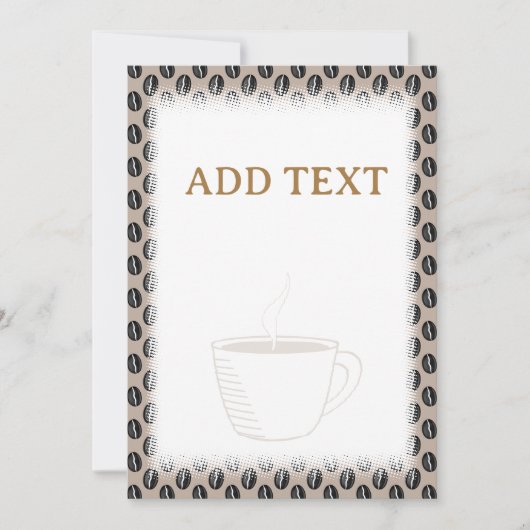 Kaffee Beeren Muster Kaffee Cup Custom Borders Einladung (Vorderseite)