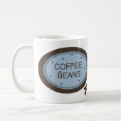 Kaffee Beeren Zeichen in blau und braun Kaffeetasse (Links)