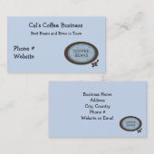Kaffee Beeren Zeichen in blau und braun Visitenkarte (Vorne/Hinten)