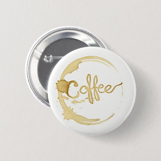 Kaffee beflecktes Knopf-Button Button (Vorne & Hinten)