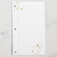 Kaffee beflecktes Notizbuch-Papier (Spitze 10)
