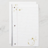 Kaffee beflecktes Notizbuch-Papier (Spitze 10) Briefpapier (Vorne/Hinten)