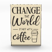 Kaffee beginnt lange mit Kaffee Fotoblock (Vorderseite)