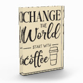 Kaffee beginnt lange mit Kaffee Fotoblock (Links)