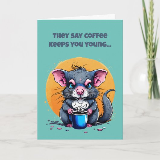 Kaffee Behalte dir jungen Geburtstag Karte (Vorderseite)