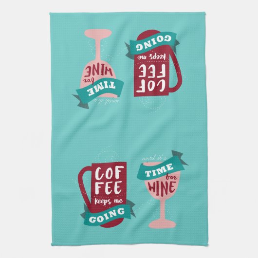 Kaffee Behalte mir zu gehen Geschirrtuch (Vertikal)