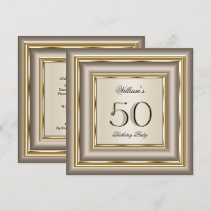 Kaffee Beige Creme Gold Silber Geburtstagsfeier 2 Einladung