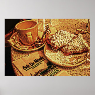 Kaffee & Beignets im Café Du Monde Poster