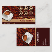 Kaffee-Belohnungen und Visitenkarte - Café Treuekarte (Vorne/Hinten)