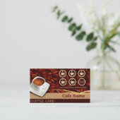 Kaffee-Belohnungen und Visitenkarte - Café Treuekarte (Stehend Vorderseite)