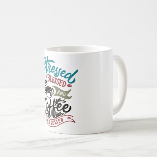 Kaffee besessen kaffeetasse (VorderseiteRechts)