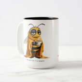 Kaffee Biene Zweifarbige Tasse (Vorderseite Links)