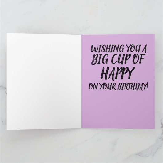 KAFFEE BIRTHDAY GROSSE NEON RETRO FRAMABLE CARD KARTE (Innenseite)