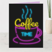 KAFFEE BIRTHDAY GROSSE NEON RETRO FRAMABLE CARD KARTE (Vorderseite)