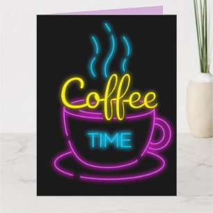 KAFFEE BIRTHDAY GROSSE NEON RETRO FRAMABLE CARD KARTE