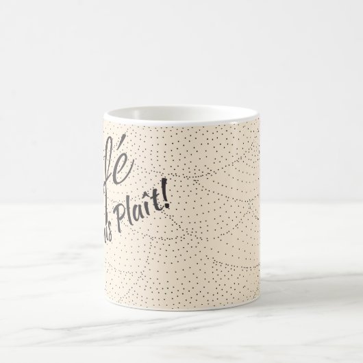 Kaffee bitte! Französische Typografie und Dot-Scal Kaffeetasse (Mittel)
