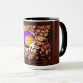 "Kaffee bitte!" Funny Emoji Tasse (VorderseiteRechts)
