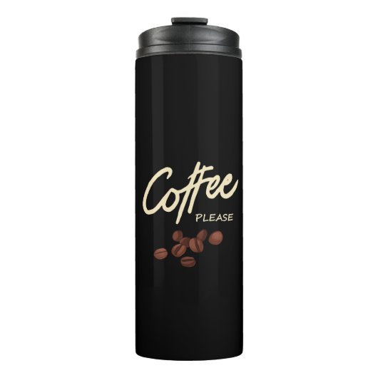 Kaffee bitte Kaffee Läden Thermosbecher (Vorderseite)
