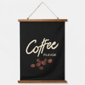 Kaffee bitte Kaffee Läden Wandteppich Mit Holzrahmen (Vorderseite)