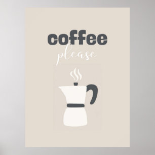 Kaffee Bitte – Kaffeeautomat-Kunst in neutralem To Poster
