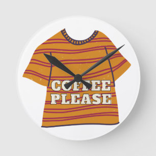 Kaffee bitte runde wanduhr