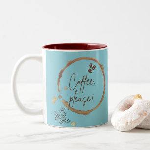 Kaffee bitte zweifarbige tasse