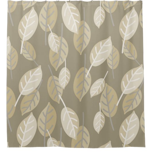 Kaffee-Blätter Duschvorhang (Vorderseite)