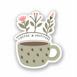 Kaffee-Blumenangebot Aufkleber