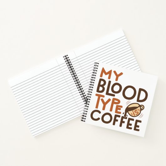 Kaffee-Blut-Typ-Grafik als Geschenk für Kaffeelieb Notizblock (Innenseite)